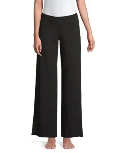Shop Skin Women's Double-layer Pima Cotton Jersey Pants In Black