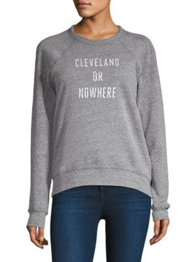 Shop Knowlita Cleveland Or Nowhere Raglan Sweathshirt In Grey Silver