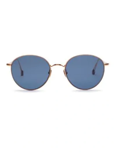Shop Ahlem Women's Place De La Madeleine 53mm Round Sunglasses In Rose Gold Blue
