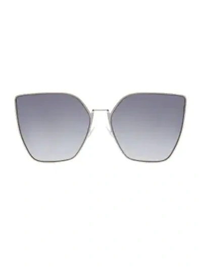 Shop Fendi Women's 63mm Oversized Geometric Sunglasses In Lightgold