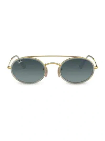 Shop Ray Ban Women's Rb3847 52mm Oval Sunglasses In Gold