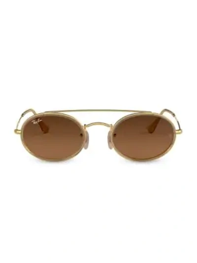 Shop Ray Ban Rb3847 52mm Oval Sunglasses In Brown