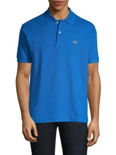 Shop Lacoste Men's Solid Logo-embroidered Polo In Blue Royal