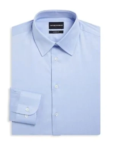 Shop Emporio Armani Men's Modern Fit Cotton Button-front Shirt In Light Blue