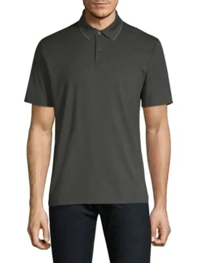 Shop Theory Casual Cotton Polo In Charcoal Dove