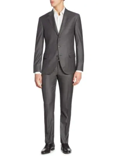Shop Brunello Cucinelli Men's Solid Wool Suit In Grey