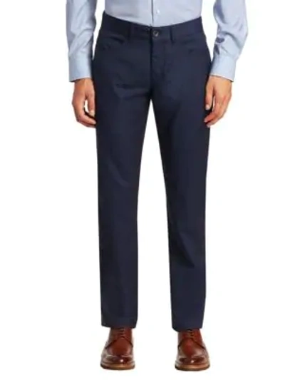Shop Saks Fifth Avenue Collection Wool Five-pocket Pants In Blue
