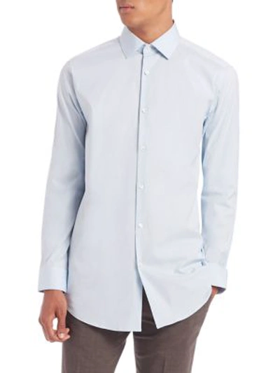 Shop Theory Men's Cotton Button-down Shirt In Light Blue