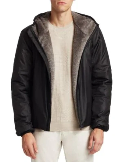 Shop Saks Fifth Avenue Men's Collection By Esemplare Eco Fur-lined Short Jacket In Black