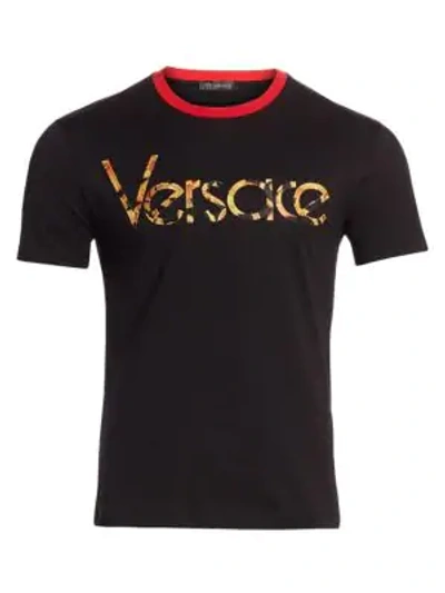 Shop Versace 1989 Logo T-shirt In Nero Oro