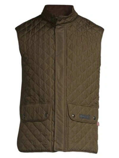 Shop Belstaff Diamond Quilted Waistcoat In Faded Olive