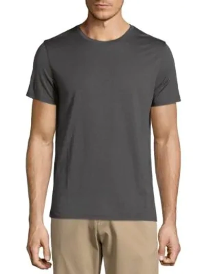 Shop Theory Claey Plaito Regular-fit Cotton Tee In Charcoal