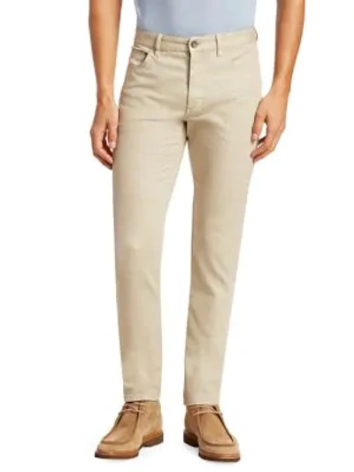Shop Saks Fifth Avenue Men's Collection Straight-leg Trousers In Taupe