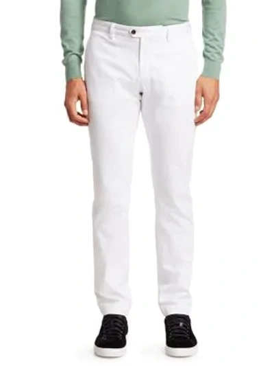 Shop Saks Fifth Avenue Men's Collection Straight-leg Trousers In White