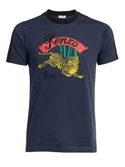 Shop Kenzo Jumping Tiger Cotton T-shirt In Ink