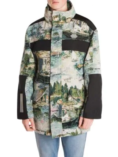 Shop Off-white Lake Zip-front Parka In Blue Multi
