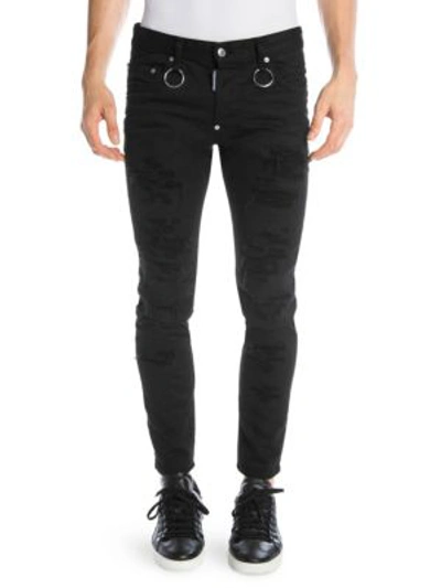 Shop Dsquared2 Ripped Skater Jeans In Black