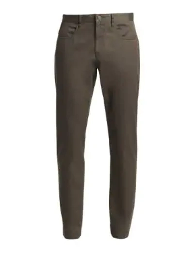 Shop Saks Fifth Avenue Collection Stretch Cotton Five-pocket Pants In Olive