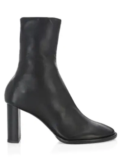 Shop The Row Tea Time Leather Zip Booties In Black