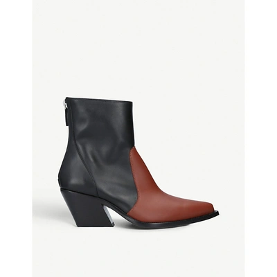 Shop Givenchy Contrast-panel Leather Ankle Boots In Blk/other