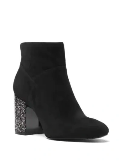 Shop Michael Michael Kors Cher Glitter Heel Booties In Black