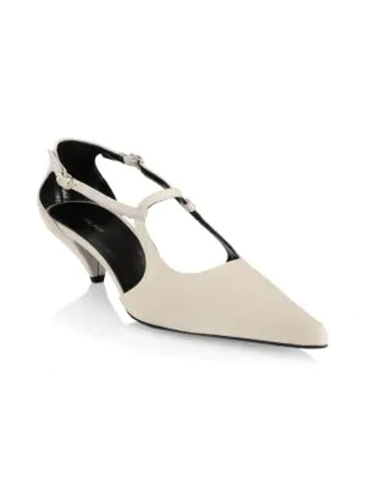 Shop The Row Women's Bourgeoise Crepe De Chine Mary Jane Pumps In Off White
