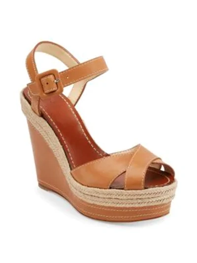 Shop Christian Louboutin Almeria 120 Espadrille Platform Wedge Sandals In Tan