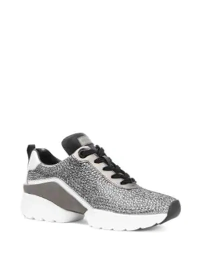 Shop Michael Michael Kors Jada Lace-up Trainers In Black Silver