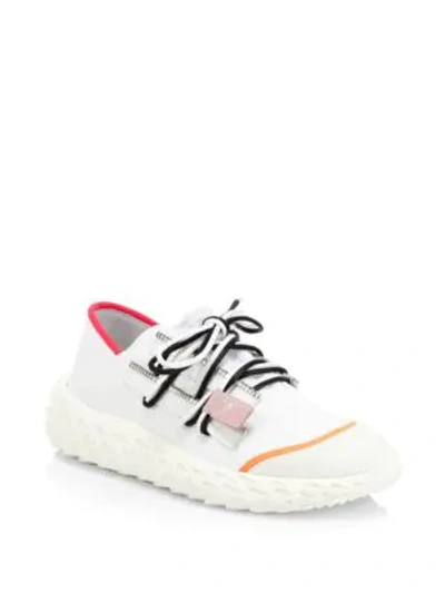 Shop Giuseppe Zanotti Low Urchin Leather Trainers In White