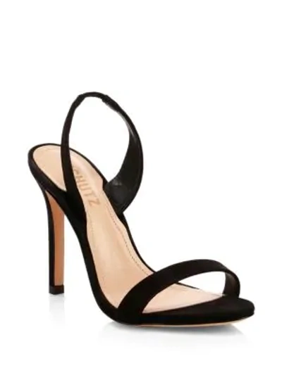 Shop Schutz Luriane Suede Slingback Sandals In Black