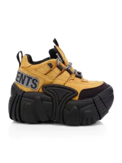 Shop Vetements X Swear Combat Platform Sneakers In Camel