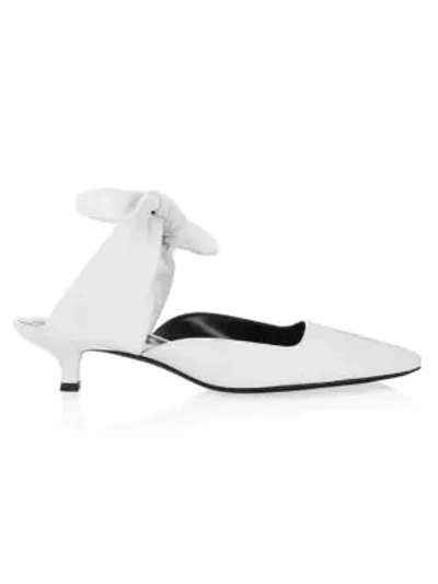 Shop The Row Women's Coco Bow Leather Mules In White