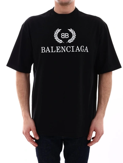 Shop Balenciaga Logo Printed T In Black