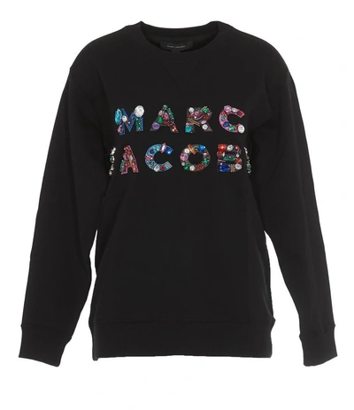 Shop Marc Jacobs Embellished Crewneck Sweatshirt In Black