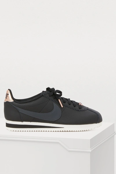 Shop Nike Classic Cortez Sneakers In Black/anthracite-mtlc Red Bronze-phantom
