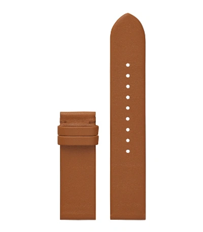 Shop Tory Burch Gigi Touchscreen Smartwatch Strap, Leather, 20 Mm In Luggage