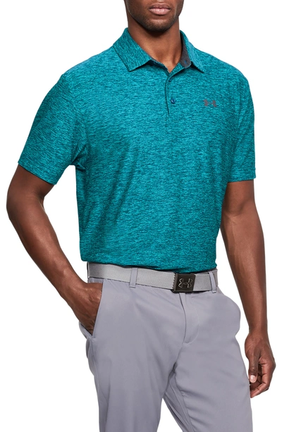 Shop Under Armour 'playoff' Loose Fit Short Sleeve Polo In Blue Circuit / Rhino Grey
