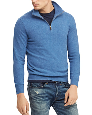 ralph lauren half zip waffle knit jumper