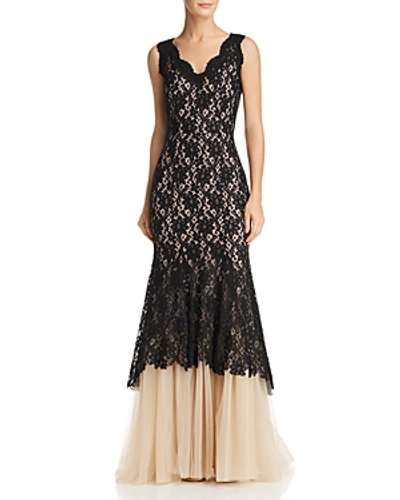 Shop Nha Khanh Lace & Tulle Gown In Black
