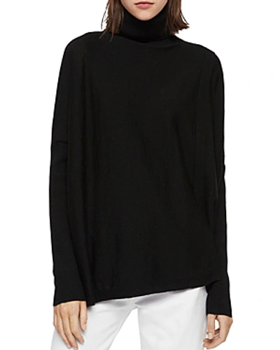 Shop Allsaints Koko Faux-wrap Sweater In Black