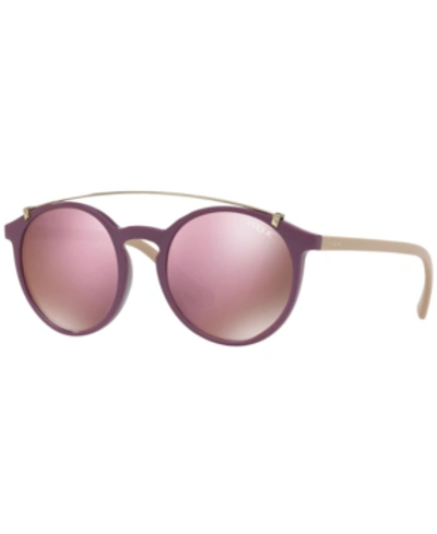 Shop Vogue Eyewear Sunglasses, Vo5161s 51 In Violet/ Dark Brown Mirror Pink