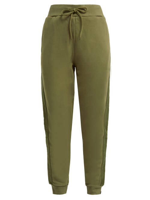 The Upside Twill Striped Cotton Track Pants In Khaki Modesens