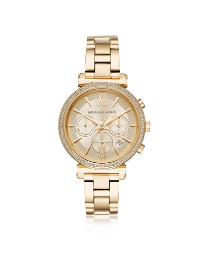Shop Michael Kors Sofie Pavé Gold-tone Women's Watch
