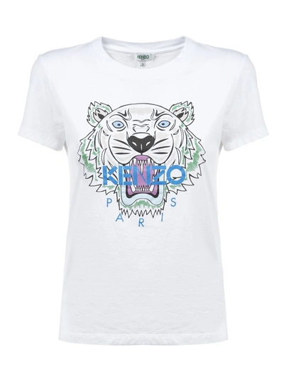 Shop Kenzo Tiger Print T-shirt In Bianco Multicolor