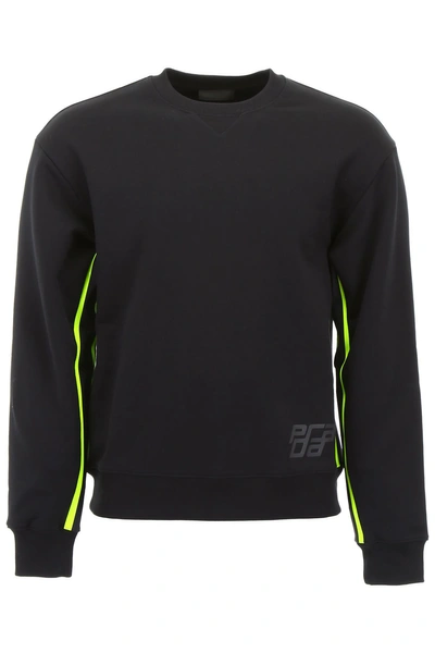 Shop Prada Sweatshirt With Fluo Details In Nero 1|nero