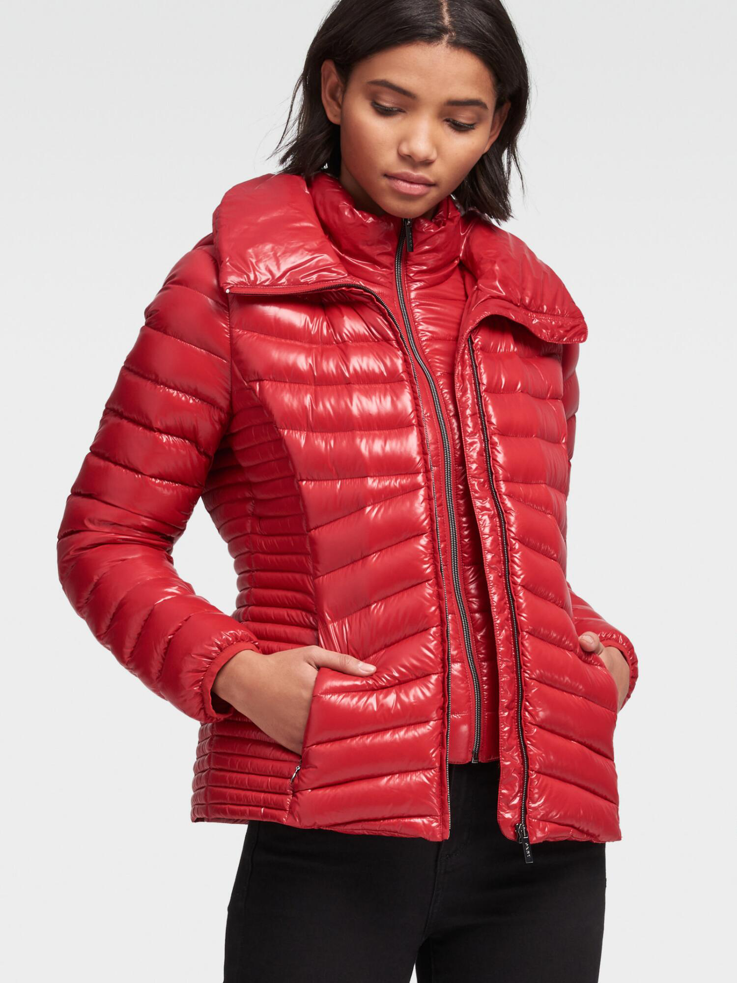 donna karan packable down jacket