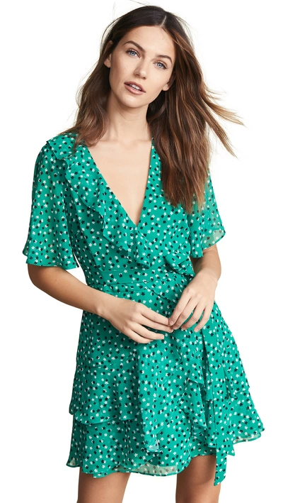 Shop C/meo Collective Loyalties Mini Dress In Green Ditsy Floral