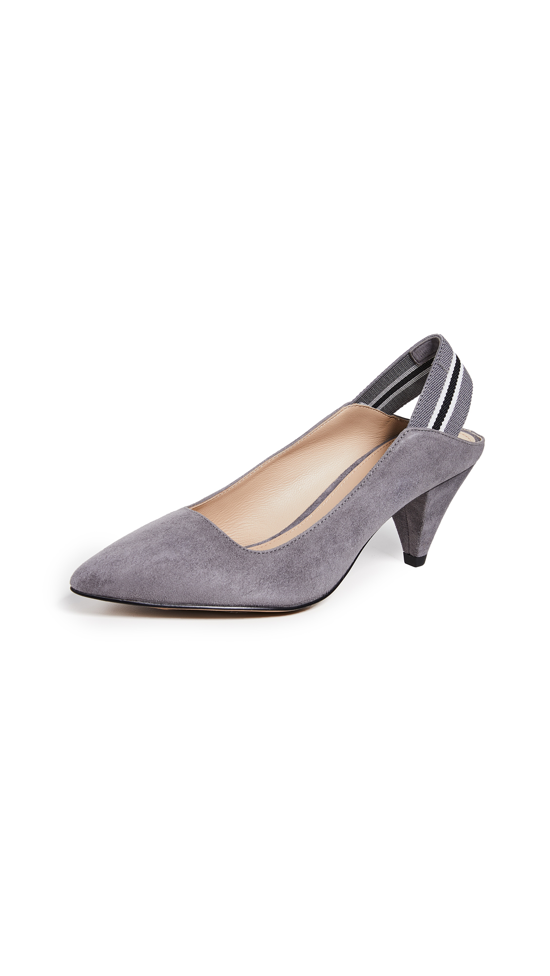 grey suede slingback shoes