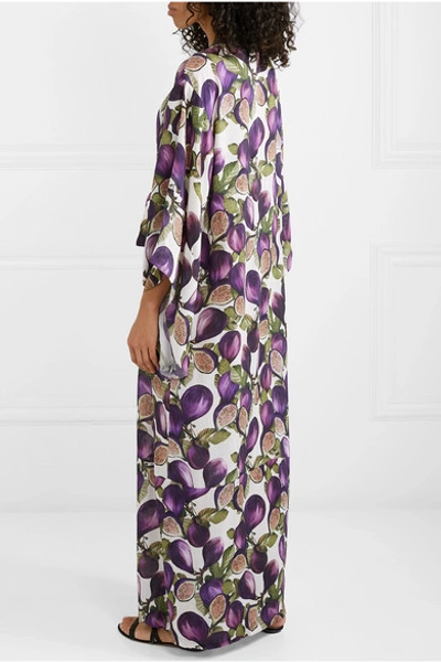 Shop Adriana Degreas Printed Voile Robe In Purple