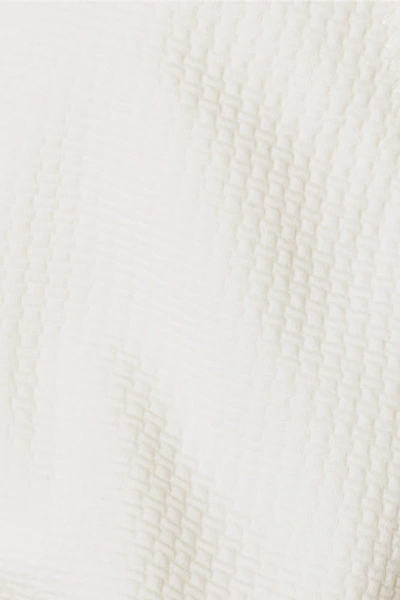 Shop Marysia Santa Clara Scalloped Stretch-crepe Bikini Top In White